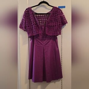 Weekend Max Mara | Purple convertible strapless dress w/matching bolero | Size 8
